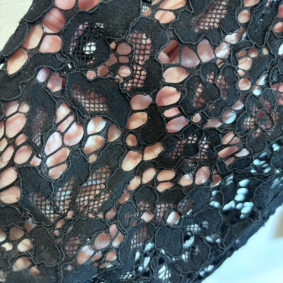 BOMBER JACKET Sz XXL (estimated) Jacket Open Lace Elastic Hem & Cuffs Satin Trim - Picture 5 of 8